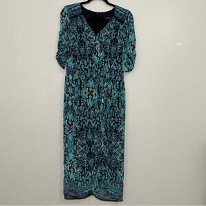 Nanette Lepore Silk Multicolor Tie Detail Flowy Boho Dress Size 4